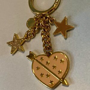 Michael Kors Bag Charm Keychain Gold & Pink